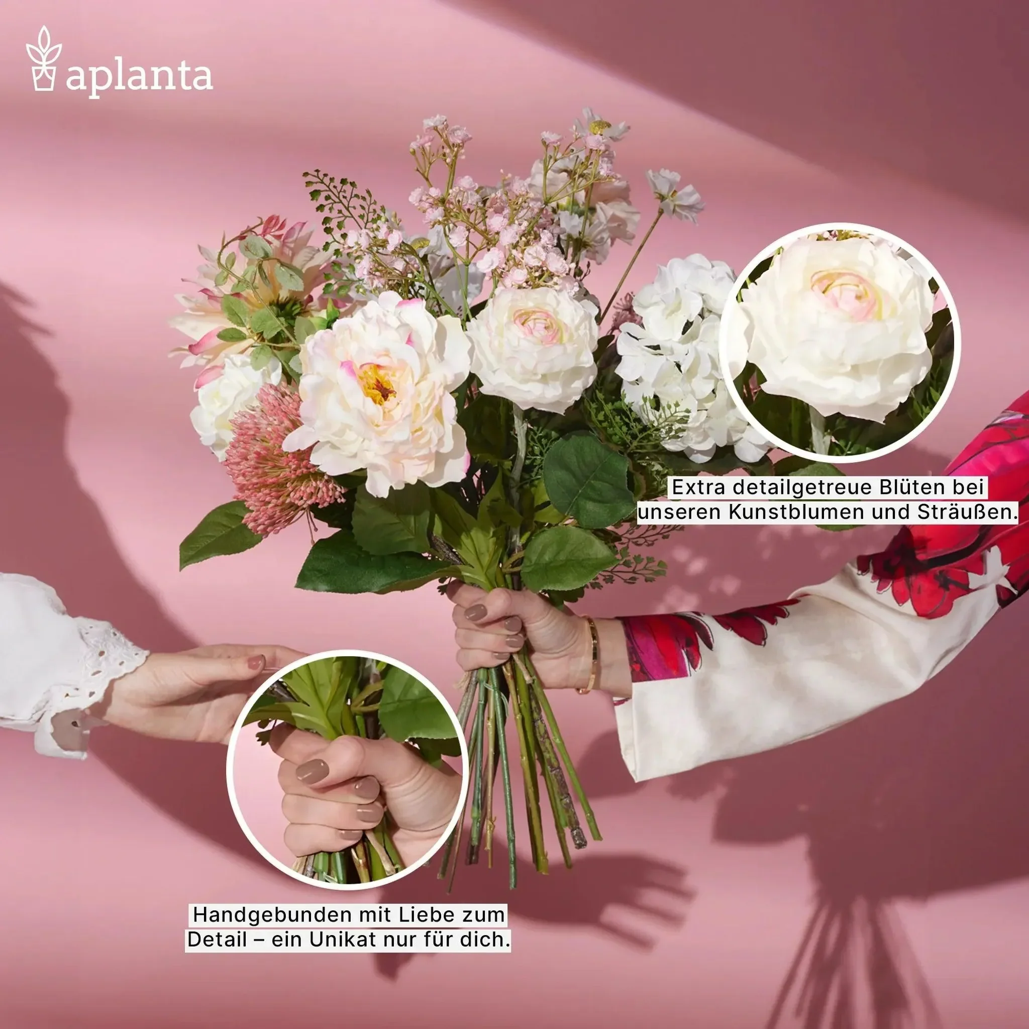 aplanta Künstliche Tulpe "Sam" – 60 cm, Real Touch, Rosa